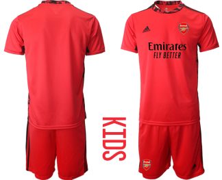 FC Arsenal Torwart Trikot rot Trikotsatz Kurzarm + Kurze Hosen für Kinder