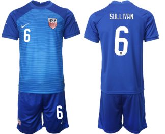 Neue Fußballtrikots der USA für die WM 2022 Heimtrikot Marineblau Trikotsatz SULLIVAN #6