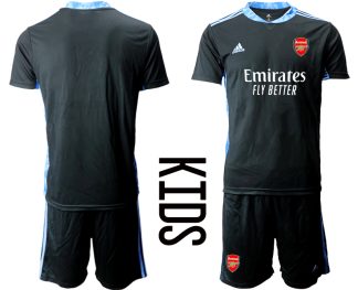 Neue Fußballtrikots FC Arsenal Torwarttrikot schwarz Trikotsatz Kurzarm + Kurze Hosen Kindertrikot