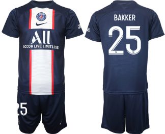 Paris Saint Germain Heimtrikot 2022/23 blau Fußballtrikot Kurzarm BAKKER #25