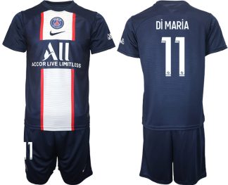 Paris Saint Germain Heimtrikot 2022/23 PSG blau Günstige Fußball Trikotsatz DI MARIA #11