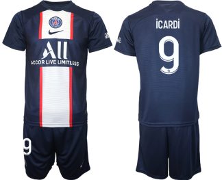 Paris Saint Germain Heimtrikot 2022/23 PSG blau Günstige Fußball Trikotsatz ICARDI 9