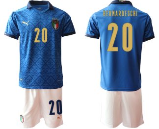 BERNARDESCHI 20 Italien Heimtrikot EM 2020-2021 blau weiß Fußballtrikots Set