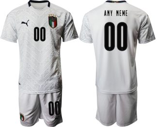 Herren Italien EM 2020 Auswärtstrikot weiß Fussballtrikots Trikotsatz Anpassbare Name und Nummer