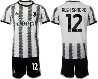 Herren Juventus 2022-23 Heimtrikot Schwarz Weiß kaufen mit Aufdruck ALEX SANDRO 12