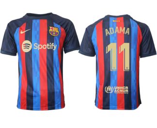 ADAMA 11 FC Barcelona 2022/23 Home Kit Heimtrikot Kurzarm für Herren