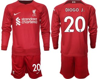 FC Liverpool 2022-23 Heimtrikot rot Trikotsatz Langarm + Kurze Hosen DIOGO J.20