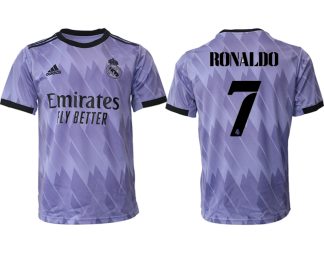 Herren Real Madrid 2022-2023 Auswärtstrikots Deutschland Kurzarm Fußballtrikots Kaufen RONALDO 7