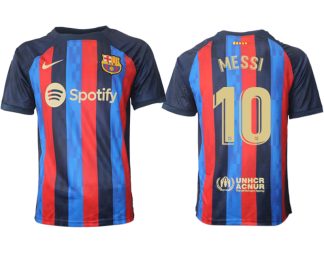 MESSI 10 FC Barcelona 2022/23 Home Kit Heimtrikot Kurzarm für Herren