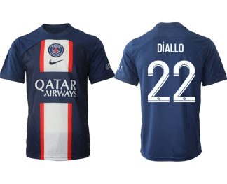 Paris Saint Germain PSG für die Saison 22-23 Herren Heimtrikot Online Bestellen mit Aufdruck DiALLO 22