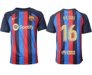 PEDRI 16 FC Barcelona 2022/23 Home Kit Heimtrikot Kurzarm für Herren