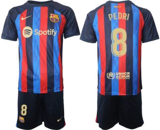 Herren FC Barcelona 22/23 Heimtrikot dunkelblau Trikotsatz Online Kaufen PEDRI 8