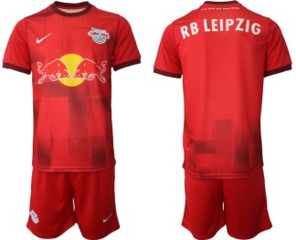 Neue RB Leipzig Auswärtstrikot für 2022-23 Rot Günstig Fussballtrikots Set