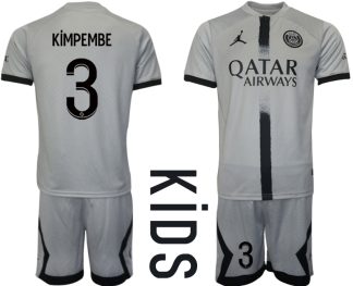 Fussballtrikots Günstig Paris Saint-Germain PSG 22-23 Auswärtstrikot Trikotsatz für Kinder KiMPEMBE 3