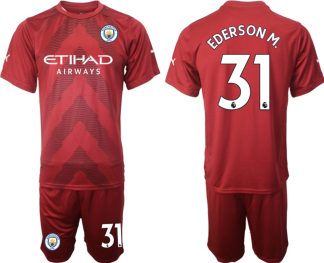 Herren Manchester City Goalkeeper Jersey 2022/23 rot Trikotsatz EDERSON M.31