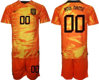 Herren Niederlande 2022-23 Heimtrikot orange Trikotsatz Personalisierbar Fußballtrikots