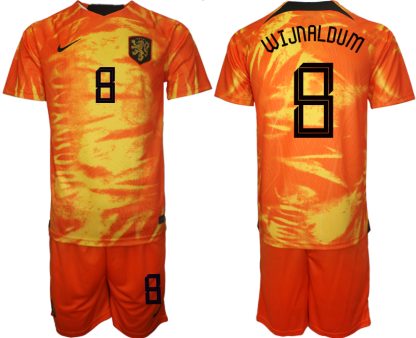 Kaufe Herren Fußballtrikots Niederlande 2022-23 Heimtrikot orange Trikotsatz WIJNALDUM 8