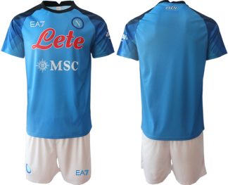 SSC Napoli 2022-23 Heimtrikot Trikotsatz Kit blau weiß Fußballtrikot Kaufen