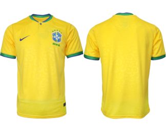 Brasilien FIFA WM Katar 2022 Heimtrikot gelb Kurzarm Fußballtrikot für Herren