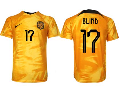 Herren Niederlande Heimtrikot WM 2022 Orange Kurzarm Neuen Fußballtrikots BLIND 17