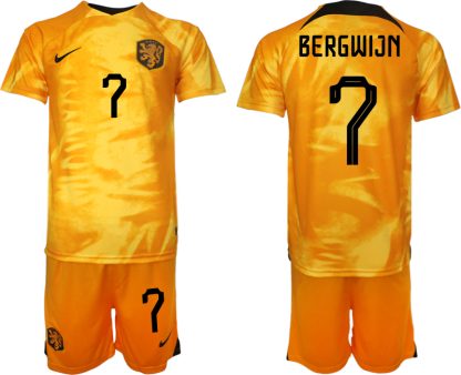 Kaufe Neue Fußballtrikots Niederlande Heimtrikot WM 2022 Fußballtrikot Orange BERGWIJN 7
