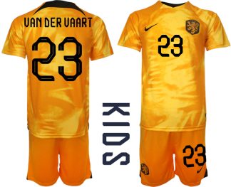 Kinderheim Nationalmannschaft Trikot Niederlande 2022-23 mit Aufdruck VAN DER VAART 23