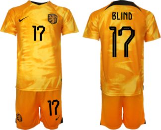Neuen Fußballtrikot für Herren Niederlande Heimtrikot WM 2022 Orange BLIND 17