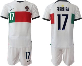 FERREIRA #17 Herren Portugal WM 2022 Auswärtstrikot Kurzarm + Kurze Hosen