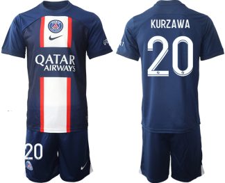 Fußballtrikot für Herren Paris Saint Germain PSG 2022-23 Heimtrikot KurzarmTrikotsatz KURZAWA 20