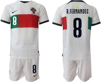 Fußballtrikot für Herren Portugal WM 2022 Auswärtstrikot Trikotsatz mit Namen B.FERNANDES 8