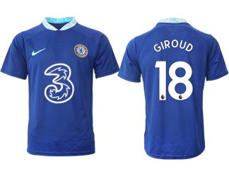 GIROUD 18 Herren Chelsea FC Heimtrikot 2022-23 blau Kurzarm Fußball Trikot Outlet