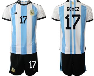 Herren Argentinien Fußball-WM 2022 World Cup Heimtrikots mit Aufdruck GOMEZ 17