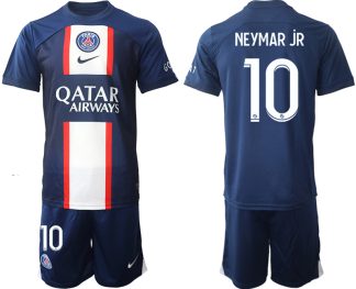 Herren Paris Saint Germain PSG 2022-23 Heimtrikot Kurzarm + Kurze Hosen mit Namen NEYMAR jR 10