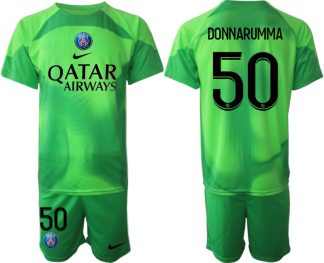 Herren Paris Saint Germain PSG Torwarttrikot 2023 grün Kurzarm Trikotsatz DONNARUMMA 50