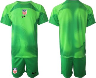 Kaufe Fussballtrikots United States USA WM 2022 Torwarttrikot grün Kurzarm + Kurze Hosen