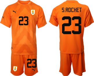 Uruguay FIFA WM Katar 2022 orange Torwarttrikot Trikotsatz Kurzarm + Kurze Hosen S.ROCHET #23