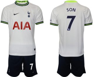 Tottenham Hotspur 2023 Heim Trikot weiß marineblau Fußballtrikot für Herren SON 7