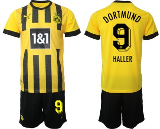Borussia Dortmund BVB Heimtrikot 2023 Herren Fußballtrikots bestellen mit Aufdruck HALLER 9