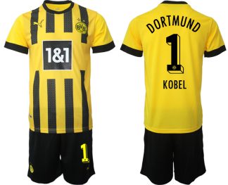 Borussia Dortmund BVB Heimtrikot 2023 Herren Fußballtrikots bestellen mit Aufdruck KOBEL 1