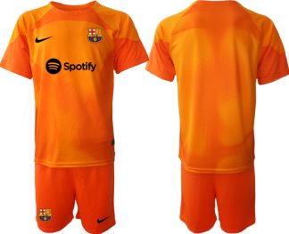 Fußballtrikots Trikotsatz FC Barcelona 2023 Torwarttrikot orange für Herren On Sale