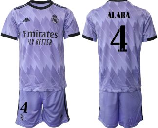 Herren Fußballtrikot Real Madrid 2022-2023 Auswärtstrikots mit Aufdruck ALABA 4