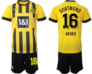 Online Verkauf Borussia Dortmund BVB Heimtrikot 2023 für Herren AKANJI 16
