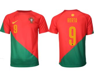 Neuen Fussballtrikots Portugal Heimtrikot WM 2022 Kurzarm mit Aufdruck HORTA 9