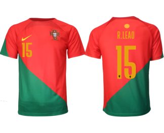 Neuen Fussballtrikots Portugal Heimtrikot WM 2022 Kurzarm mit Aufdruck R.LEAO 15