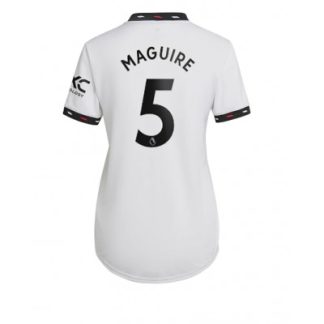 Frauen Kurzarm Manchester United Auswärtstrikot 22-23 weiss Harry Maguire 5