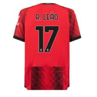 Günstig Herren Fußballtrikots AC Milan Heimtrikot 2023-24 Kurzarm Rafael Leao 17