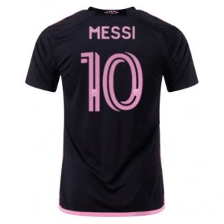 Günstige Fußballtrikots Herren Inter Miami CF Auswärtstrikot 2023-24 schwarz rosa Kurzarm Lionel Messi 10