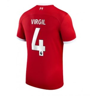 Herren FC Liverpool 2023-24 Heimtrikot Kurzarm Fußballtrikots Kaufen Virgil van Dijk 4