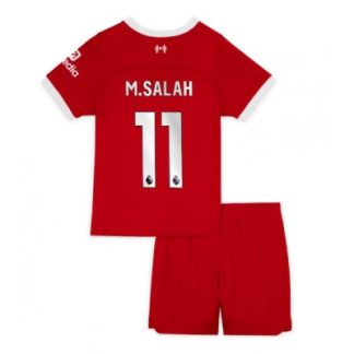 Kinder Fußballtrikots Liverpool Heimtrikot 2023/24 Kurzarm + Kurze Hosen Mohamed Salah 11