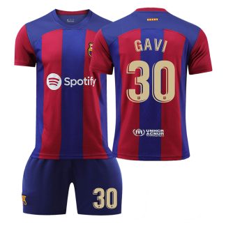 Billige Fußballtrikots Für Kinder FC Barcelona 23-24 Trikotsatz Trikot GAVI 30